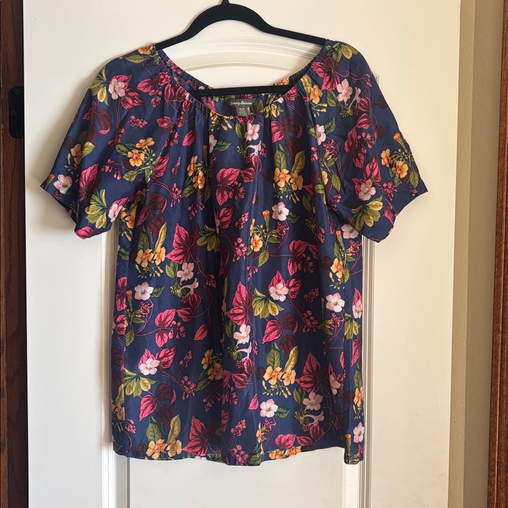 Tommy Bahama Floral Blouse - Blue, Pink, Yellow